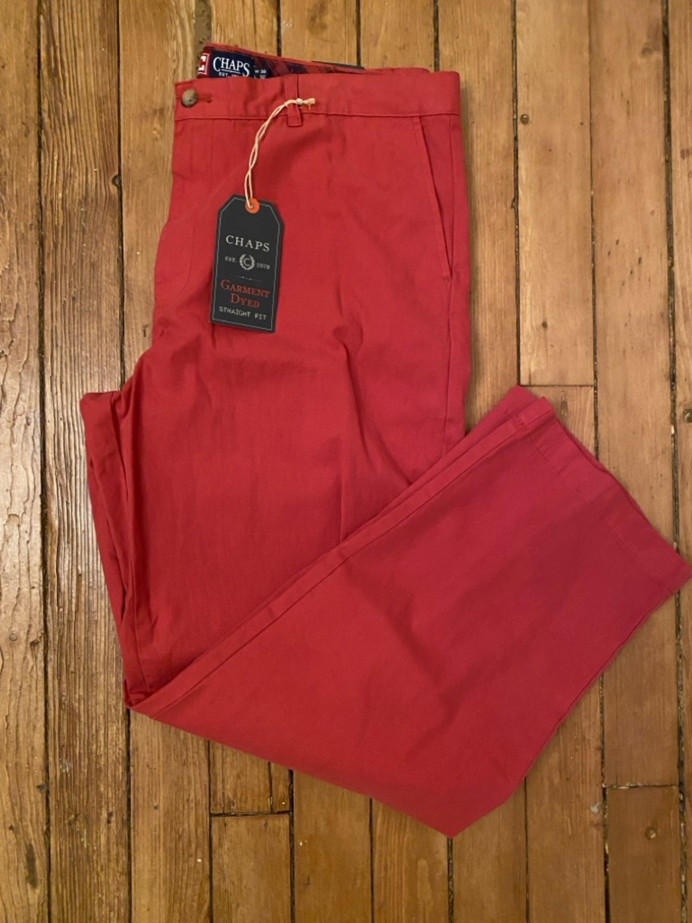 Chaps new with tags Red Garment-Dyed Straight Fit Men's Pants